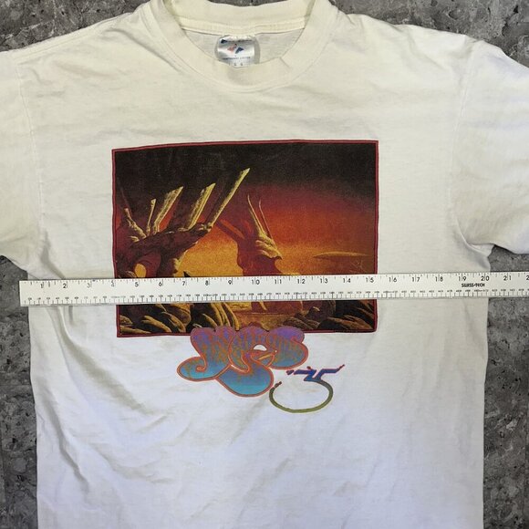 Vintage Yes Rock Band Y2K Tour T-Shirt Size L 35th Anniversary White - Picture 4 of 5